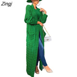 New Winter Warm Sweater Coat Women's cardigans Casual Long Knitted Cardigan Sweater Jacket Loose V-Neck