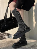 Zip-Up Knitted Leg