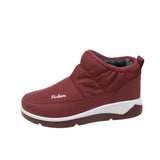 Short-Bodied Snow Boots Women's Large-Size Winter New Canvas Plus Velvet Thicken Large Size Women's Boots Cotton