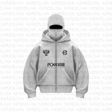 Tide Brand Double Hat Design Letter Hoodie Autumn And Winter Men And Women The Same Loose Y2K Tidive
