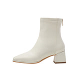 Fashion French High-Heeling Boots Short Boots Women Spring And Autumn Single Boots 2025 Temperament Coarse And Velvet To Increase The Wear