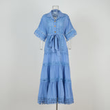 And Autumn New Court Style Small Retro Hollow High-End Lace To Receive Short-Sleeved Collar Long