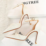 Shoes Leather Women Sandals Fashion Hollow Sandals Summer High Heels Shoes Women Bow-knot Heeled Sandals Stiletto