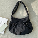 Shirring String Big Shoulder Crossbody BagOutfit