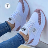 Women's Casual Slope Sneakers 2025 New Large-Size Strap-In-Up And Large-Size Net Face Single