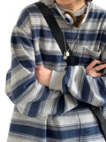 Zingj Do Old Long Sleeve Sea Soul Shirt Men And Women Spring And Autumn Lovers Round Collar Bottom Shirt Striped Overalls Hoodie