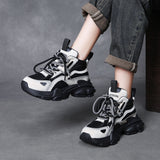 Layer Of Cowhone Cake Thick-Bottomed Old Dad Shoes Women In The Autumn Of The New Small Man To Increase The Casual Shoes