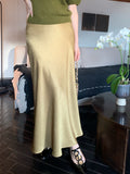 Xixi 2025 Autumn New Temperament Dingy High-Rise Half-Body Skirt Design Bag-Bumbum Fishtail Skirt