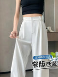 Suit Pants Hanging Woman Summer Small High-Grade Ice Silk Impenetrable Narrow Version Of Casual Straight