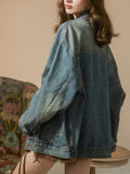 Zingj Sense Denim Jacket Female Spring And Autumn Outfit 2024 New Popular Logo Loose Niche Retro Do Old Jacket Bf