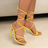 Thin-Heeled Winding With Sandals Summer New Women's Shoes Station Sexy High-Heeled
