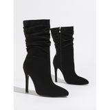Short Boots Naturally Wrinkled With Pointed Fashion Street