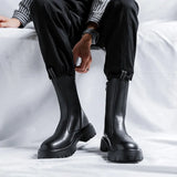 2025 New Trend Thick Bottom Male High Top High Top Big Head Round Chelsea Martens