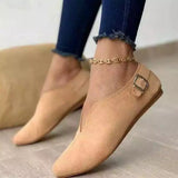 Casual Women's Shoes Spring And Summer New Velvet-Faced Pointed Single Shoes Flat Heel Women's Shoes One Foot