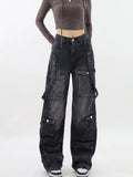 Belted Dark Wash Cargo