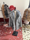 Winter Imitation Fur Coat Women's 1200 Grams Warm Plush