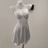 Pajamas Summer Women's 2025 Spring And Summer New Pure Wind Ice Ribbon Breast Pad Lace Sling Aja Skirt