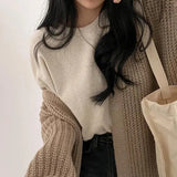 Loose Wear Long Sweater Women's Coat Lantern Sleeve Net Red Knitted Cardigan