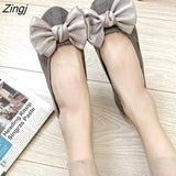 Women Boat Shoes Loafers Bow Casual Shoes Woman Flats Slip on Flat Shoes Candy Color Breathable shoes Espadrilles Big Size