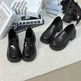 Thick-Soled Small Leather Shoes Women British Style Single Shoes Wear 2025 New Autumn Thick Heel Happy