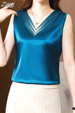 Tank Top Women 2023 Summer Women Clothing White Crop Top Basic Lace Cami Office Lady V-neck Sexy Blouse Soild Womens