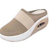 2025 Summer Large-Size Bag Head Half Slippers Women's Net Cloth Without Heel One-Legged Women's Shoes Flat
