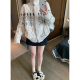 Island Retro-Colly Tree-Colored Tree Jaclosse Design Feeling Niche Collar Languid Soft Glutinous Sweater Coat