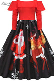 Neck Elegant Christmas Party Dress Women Long Sleeve Spaghetti Strap Ruffles Xmas Evening Costume Midi Sundres Tunic