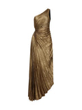 Women's Sexy Radiant Folded Oblique Shoulder Dress Sleeveless One-Shoulder Dress Women