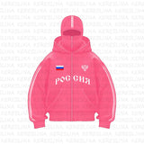 Double Hat Design Letter Hooded Cardigan Autumn And Winter Men And Women With The Same Loose Y2K