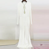 New Star High Street Fashion Heart-Shaped Hollow Studded Nails Long-Sleeved Micro-Tuff