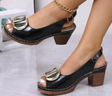 Summer New Large-Size Women's High-Heeled Sandals Fish Mouth Shoes Polyurethane