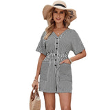 Waist Striped Slimming Lace Up