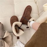 Boots Women 2025 Winter New Sen Series Retro Plus Velvet Cotton Shoes Soles Of Casual Hair To Keep Warm Short Boots