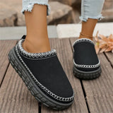 Thick Bottom Slippers Women In The Autumn And Winter Of 2025 New With Velvet Thicken And Warm Cotton Slippers