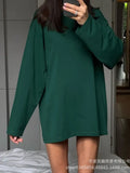 Spring And Autumn New Solid Color Long-Sleeved T-Shirt Women Hot BF Wind Lengthn Cotton Top