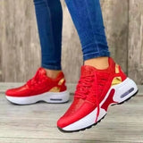 Spring And Autumn New Large-Size Casual Single-Shoe Women Flying Weave Slope And Front Lace Mesh Breathable Women's