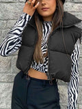 Sleeveless Cropped Puffer Jacket- Outfit