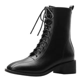 Autumn And Winter Thin Leg Women's Short Boots Boots Wearing Martin Boots With British Wind Thin Boots Coarse Heel Shoes