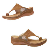 Women's Shoes 2025 New Slope And Light Leisure Flowers Color Clip Slippers Plus 43