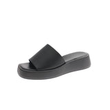 Zingj Bottom Slippers Female 2024 Summer New Korean Version Fashion Simple Square Head Flat Bottom Flip-Flip Slippers Female