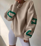 Women's Casual Fashion Print Thicken And Set Up Long-Sleeved