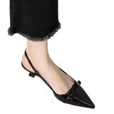 Temperament Sharp Leather-Skinned Sandals Women 2025 New Fairy Style Retro Fine Back Empty