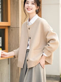 Goods Beautiful Camel Knitted Jacket Lady 2025 Autumn And Winter New Small Loose Outside Clothes