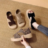 Thick-Soled Sandals Women Wear 2025 Summer New Leisure Roman Sandals One Foot Pedal Beach