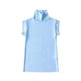 Pure-Want Wind Vest Bottom Shirt Women's New Sleeveless Half-High Collar Hottie