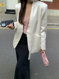 Xixi 2025 Spring New Temperament Long-Sleeved Small Suit Short Coat Loose Casual Suit