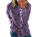 Zingj And Winter New Hoodie Women's Star Print Top Loose Large Size Hoodie Woman-Outfit