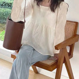 Women Pure Color Sweet Style Loose Design Autumn Student Dating Simple Mujer Schoolgirl Ulzzang All-match Hot Sale
