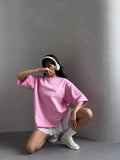 Hot Cotton T-Shirt Women Wear Round Collar Ring Cloth Short-Sleeved Loose Basic